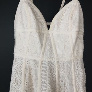 BCBG cream maxi gown